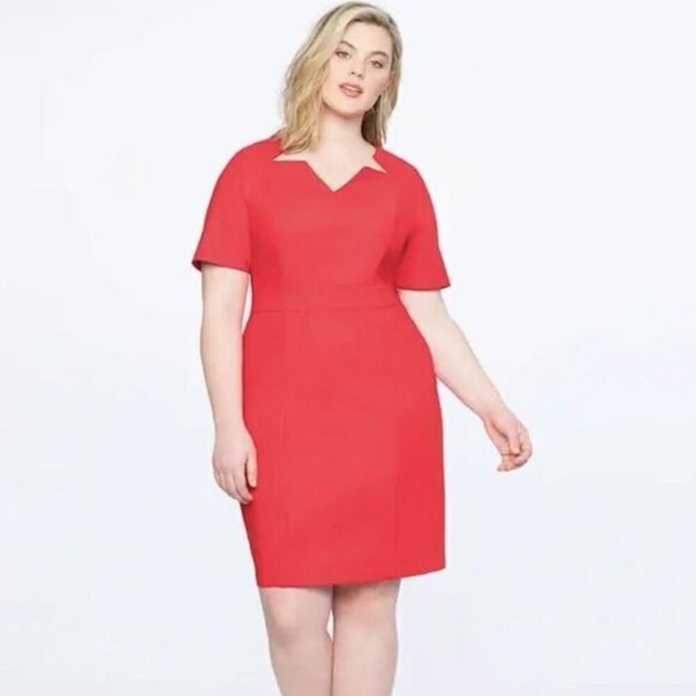 NEW Eloquii Sheath Dress with‎ Cut Out star Neckline exposed zipper, size 18